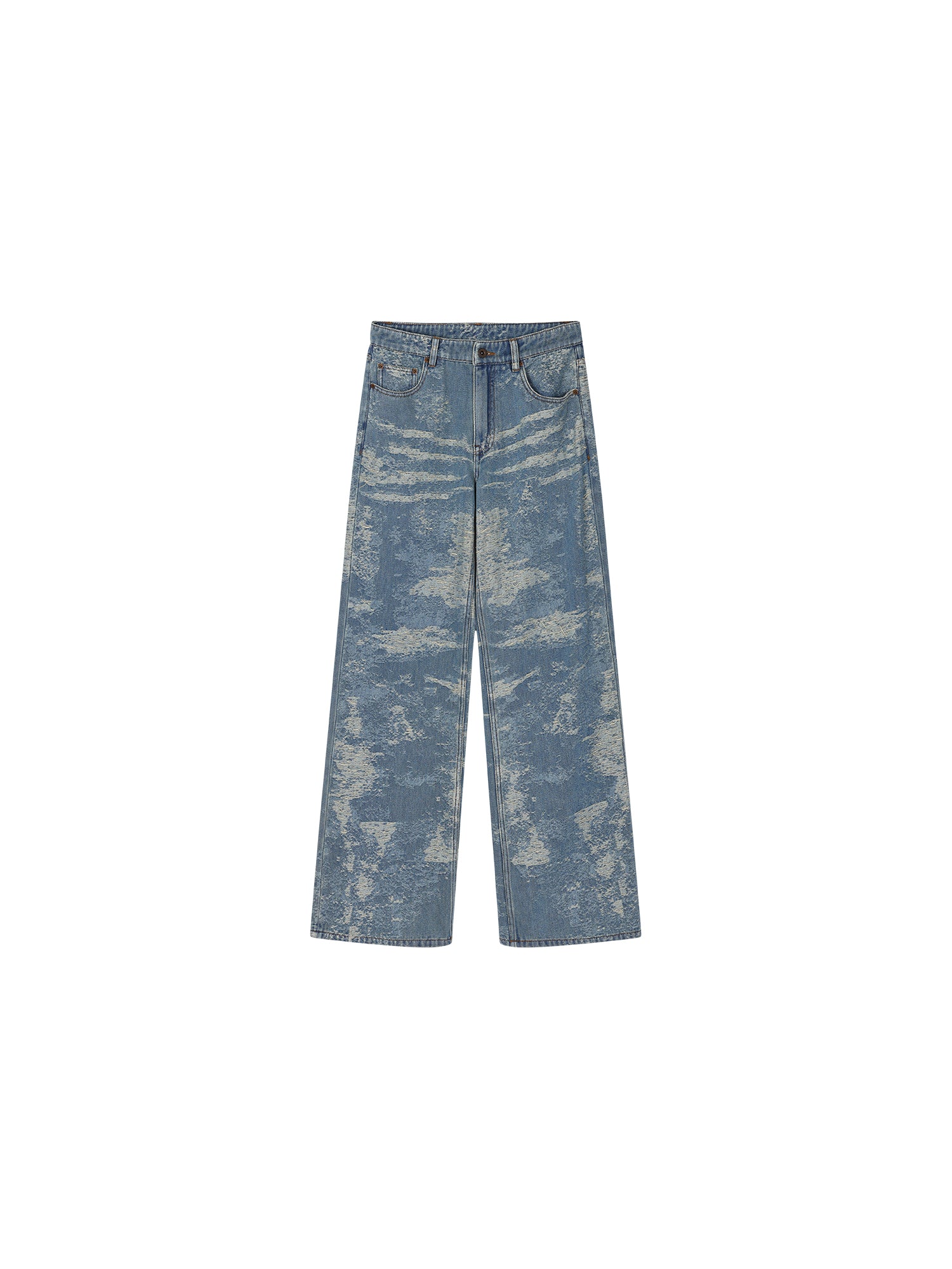 Jacquard denim jeans