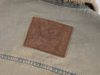 Washed raw-edge denim cotton jacket