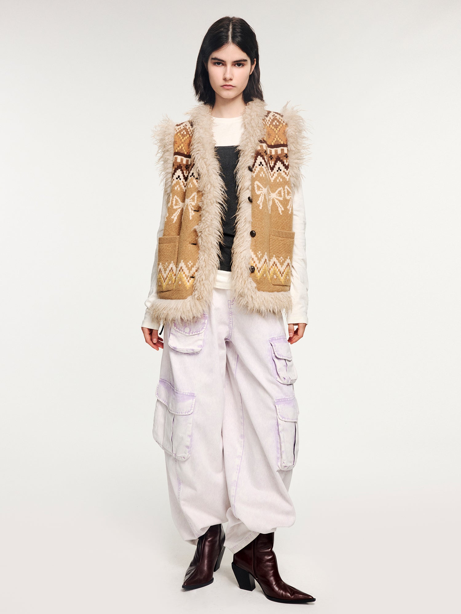 Antique silver shell button full skirt