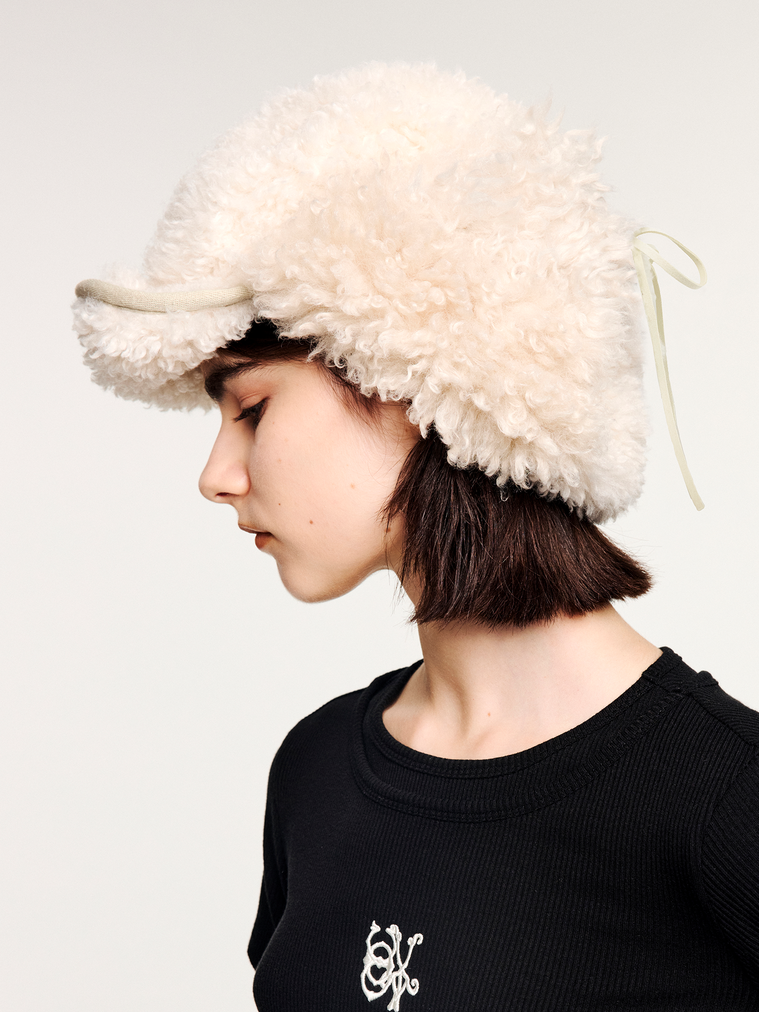 Faux fur panelled Lei Feng-style hat