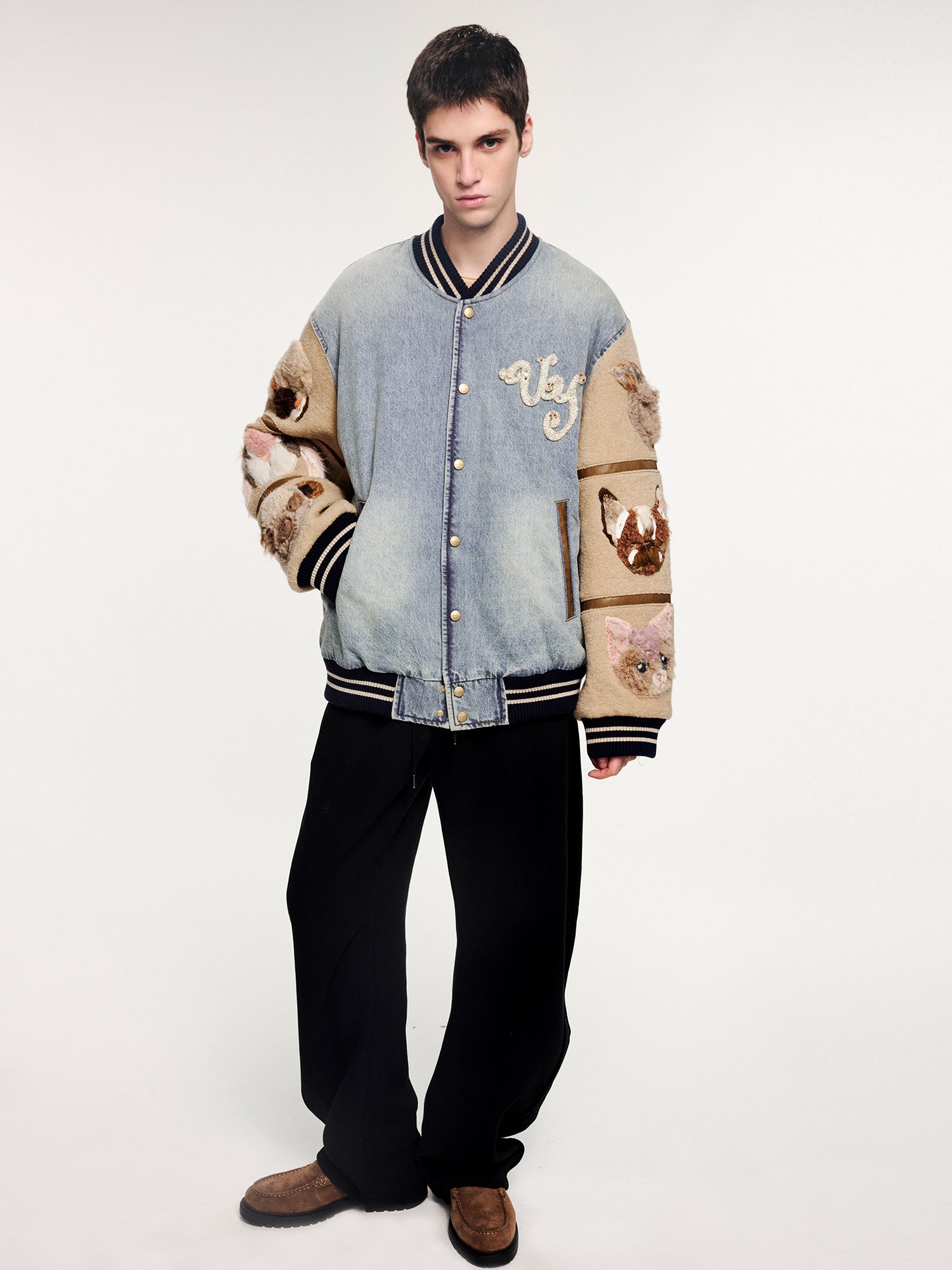 3D elf retro baseball cotton jacket