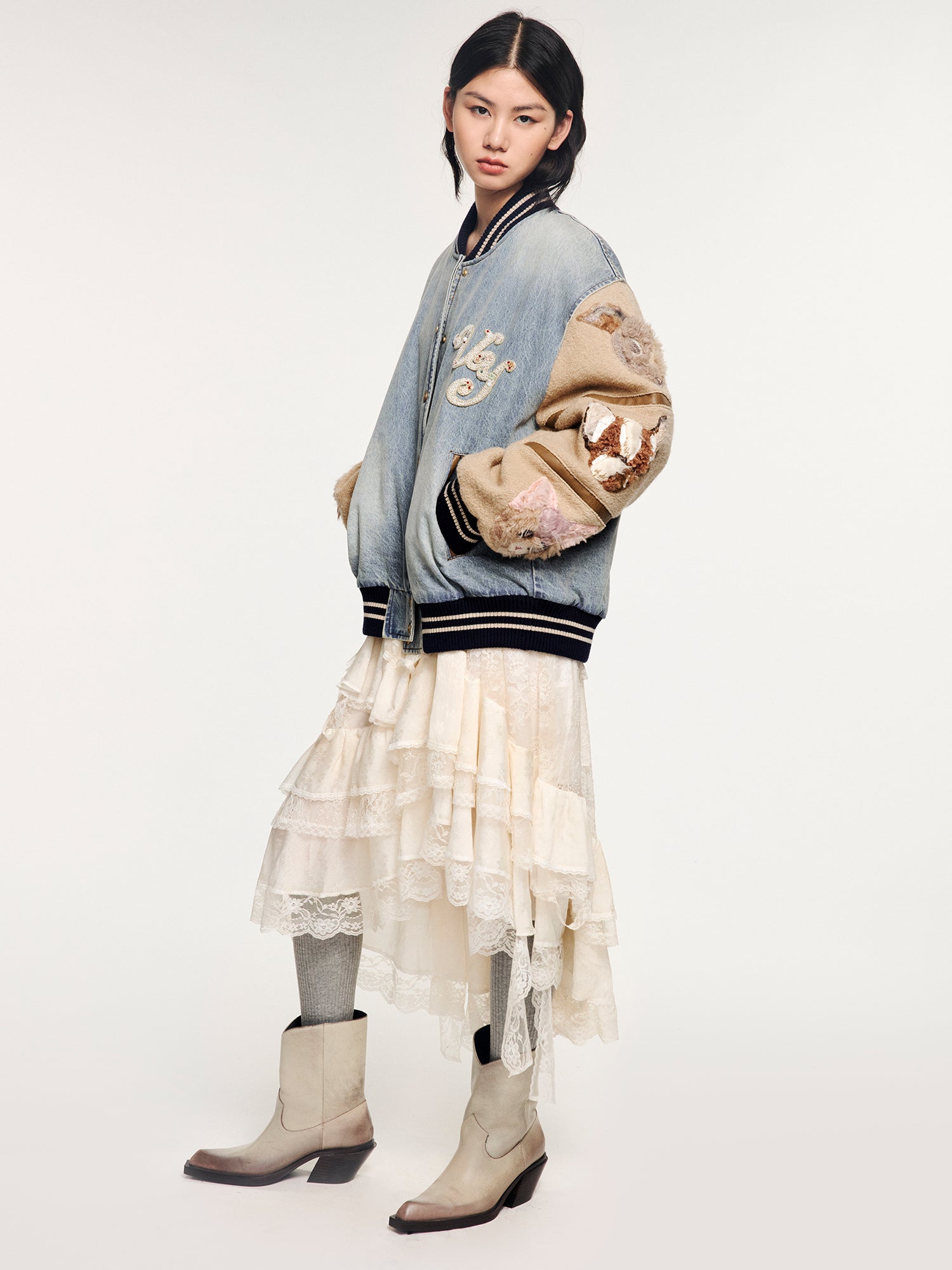 3D elf retro baseball cotton jacket