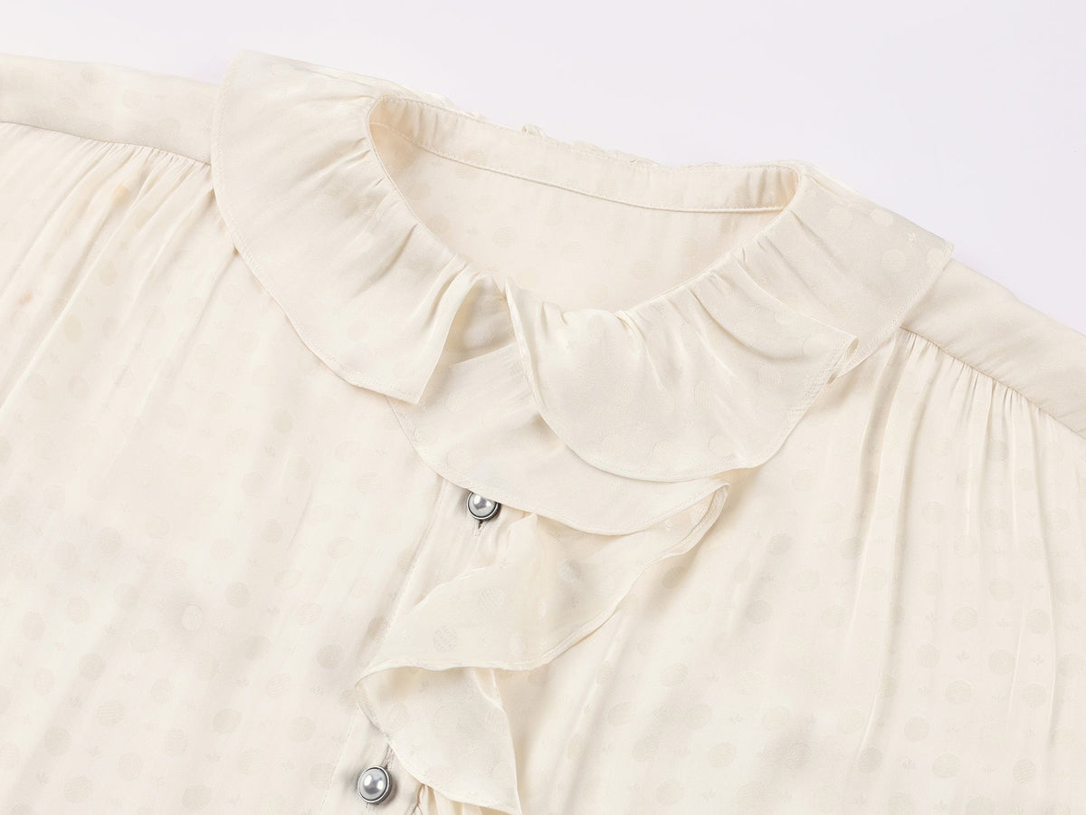 Ruffled jacquard shirt