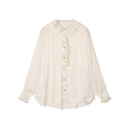 Ruffled jacquard shirt