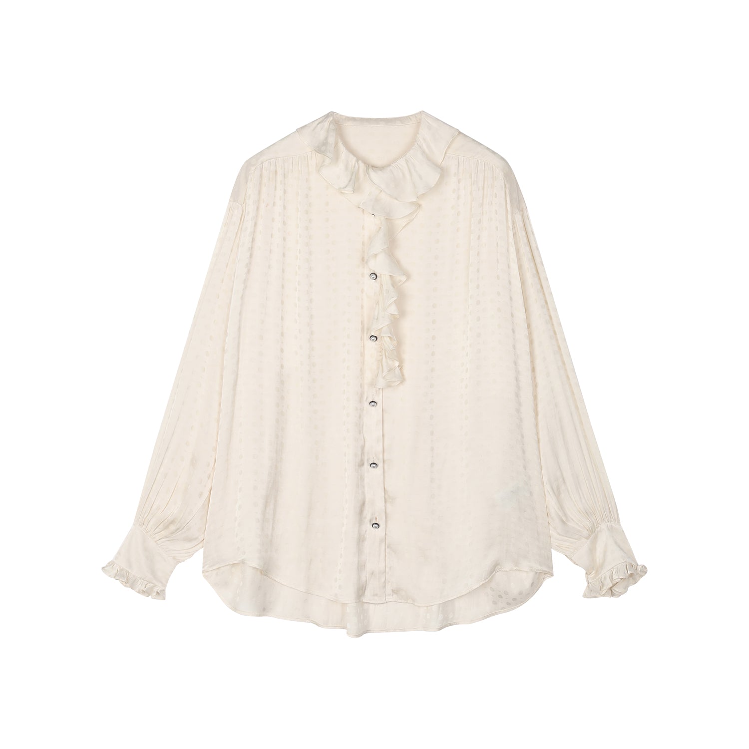 Ruffled jacquard shirt