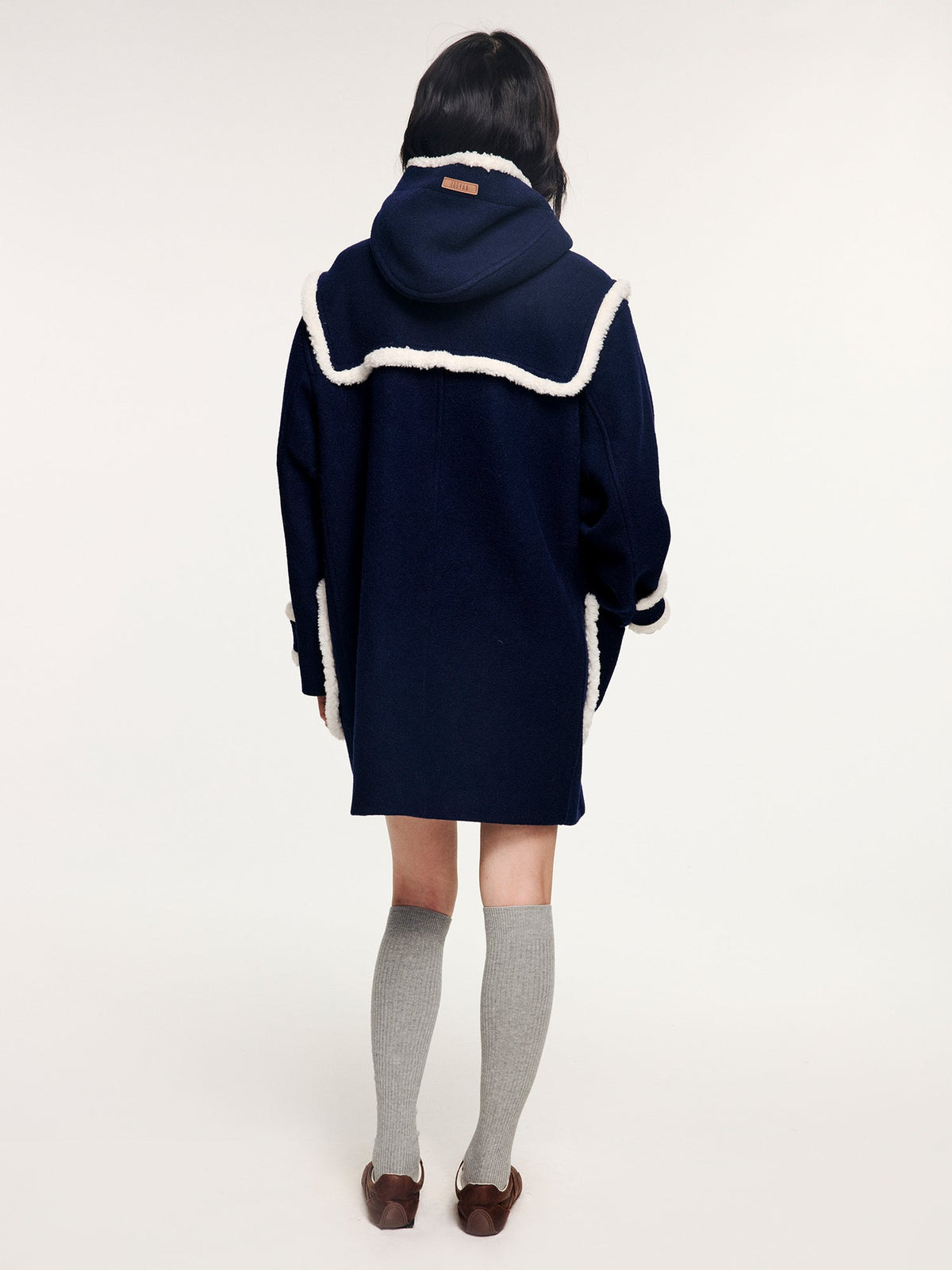 Faux fur fisherman coat