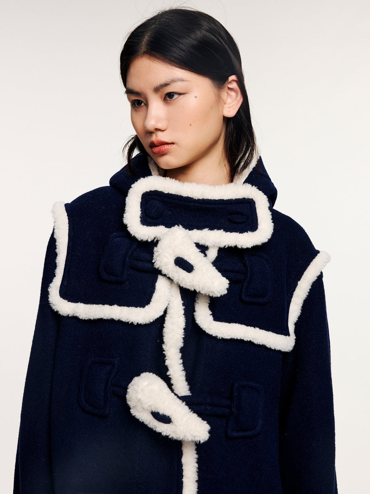 Faux fur fisherman coat