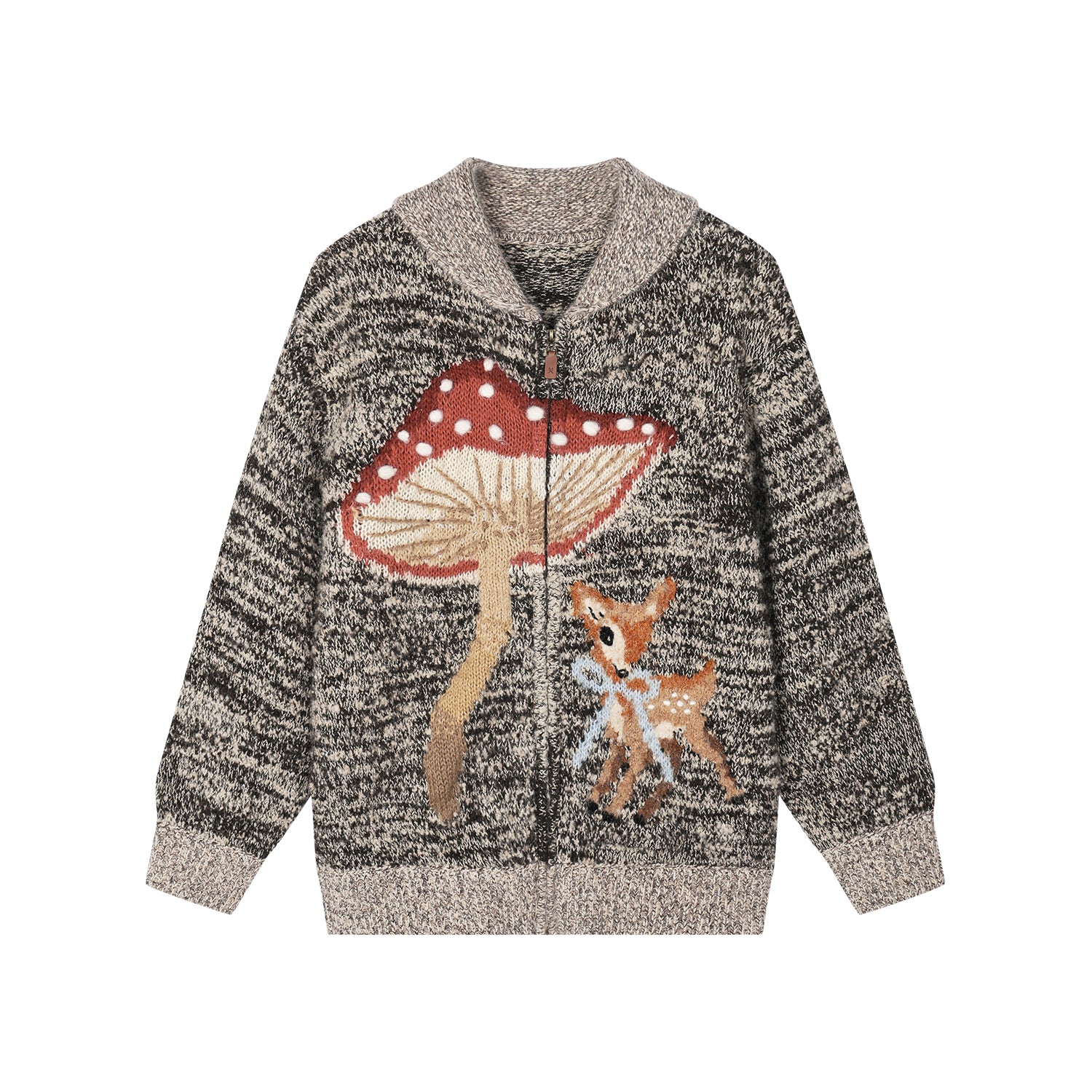 Deer elf cardigan with sleigh collar