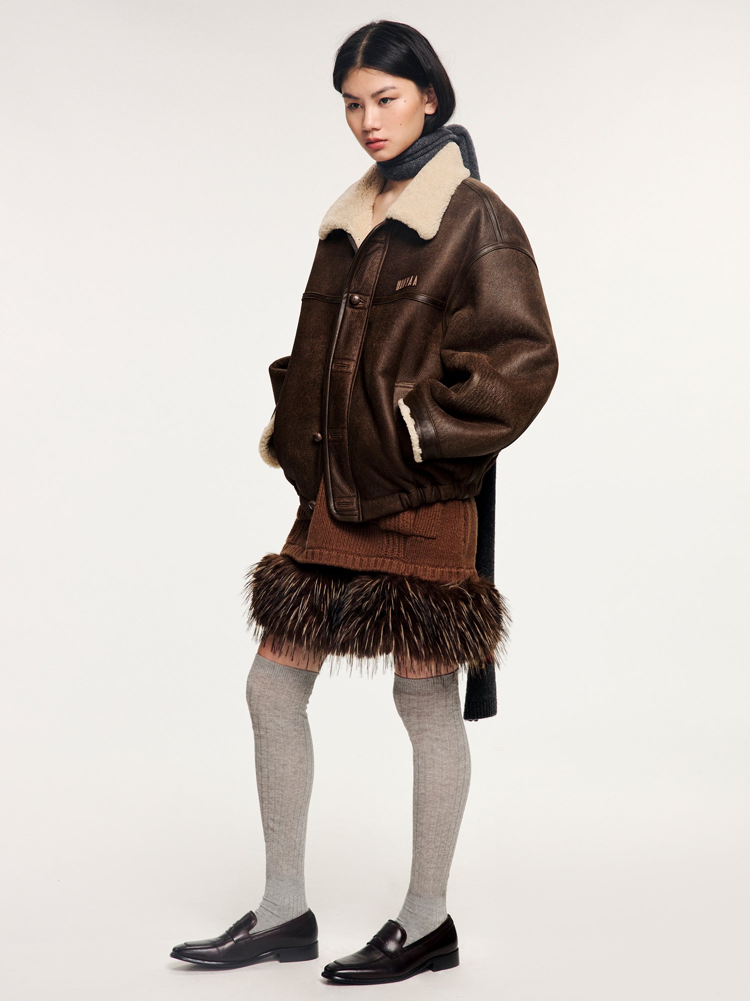 Vintage leather biker jacket