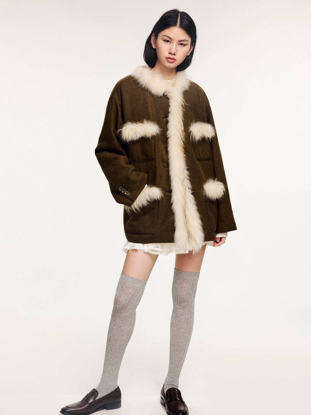 Vintage bouclé tweed jacket in Chanel style