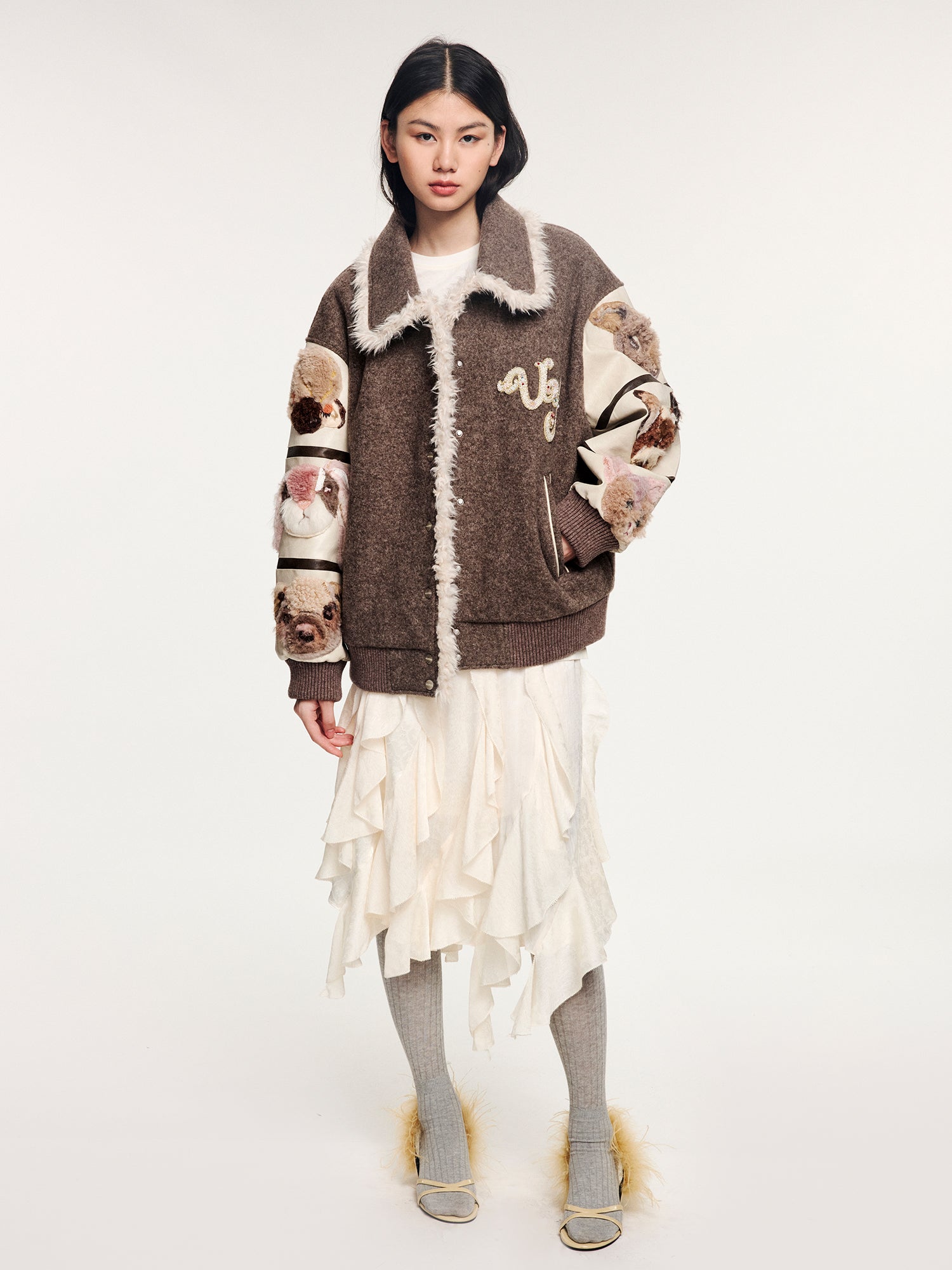 3D elf retro baseball cotton jacket