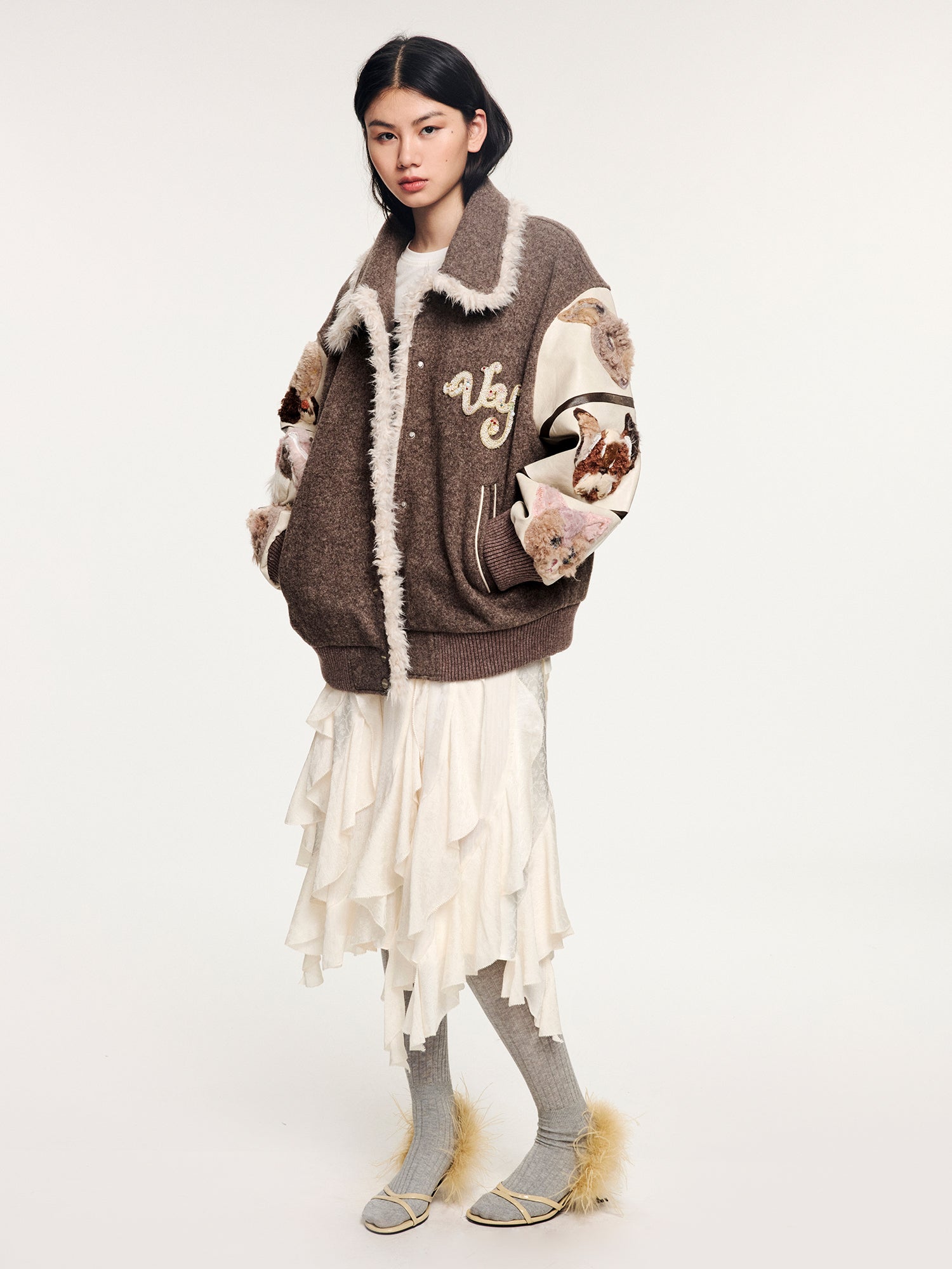 3D elf retro baseball cotton jacket