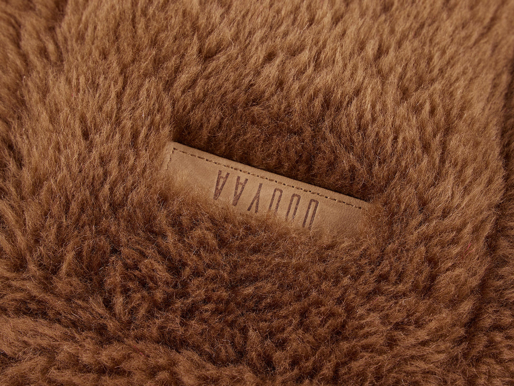 Plush hooded puffer jacket
