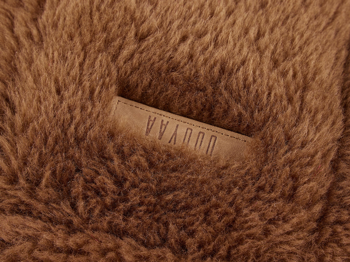 Plush hooded puffer jacket