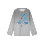 Surreal leaf print long sleeve t-shirt