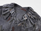 Feather ruffled collar shirt