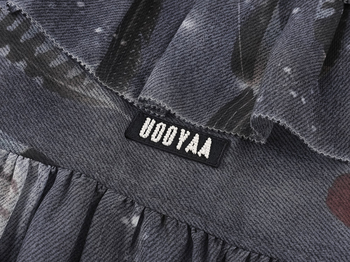 Feather ruffled collar shirt