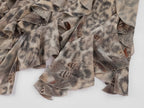 Feather & leopard ruffled hem skirt
