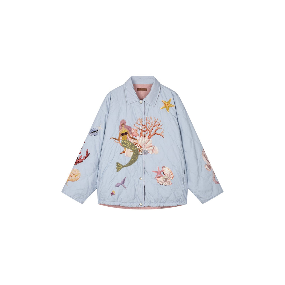 Reversible shirt-style padded jacket