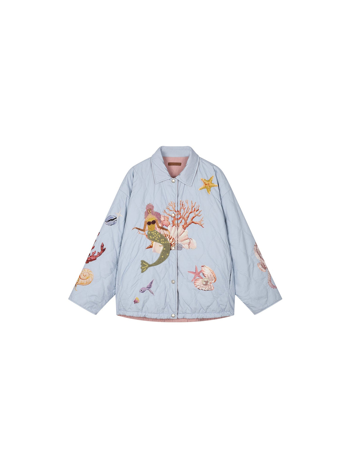 Reversible shirt-style padded jacket