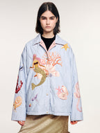 Reversible shirt-style padded jacket