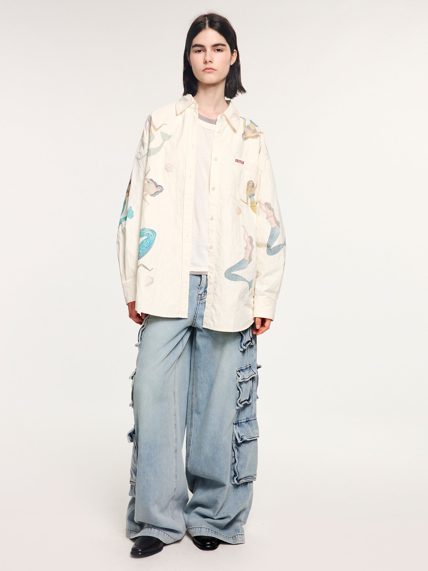 Mermaid gourd-quilted shirt