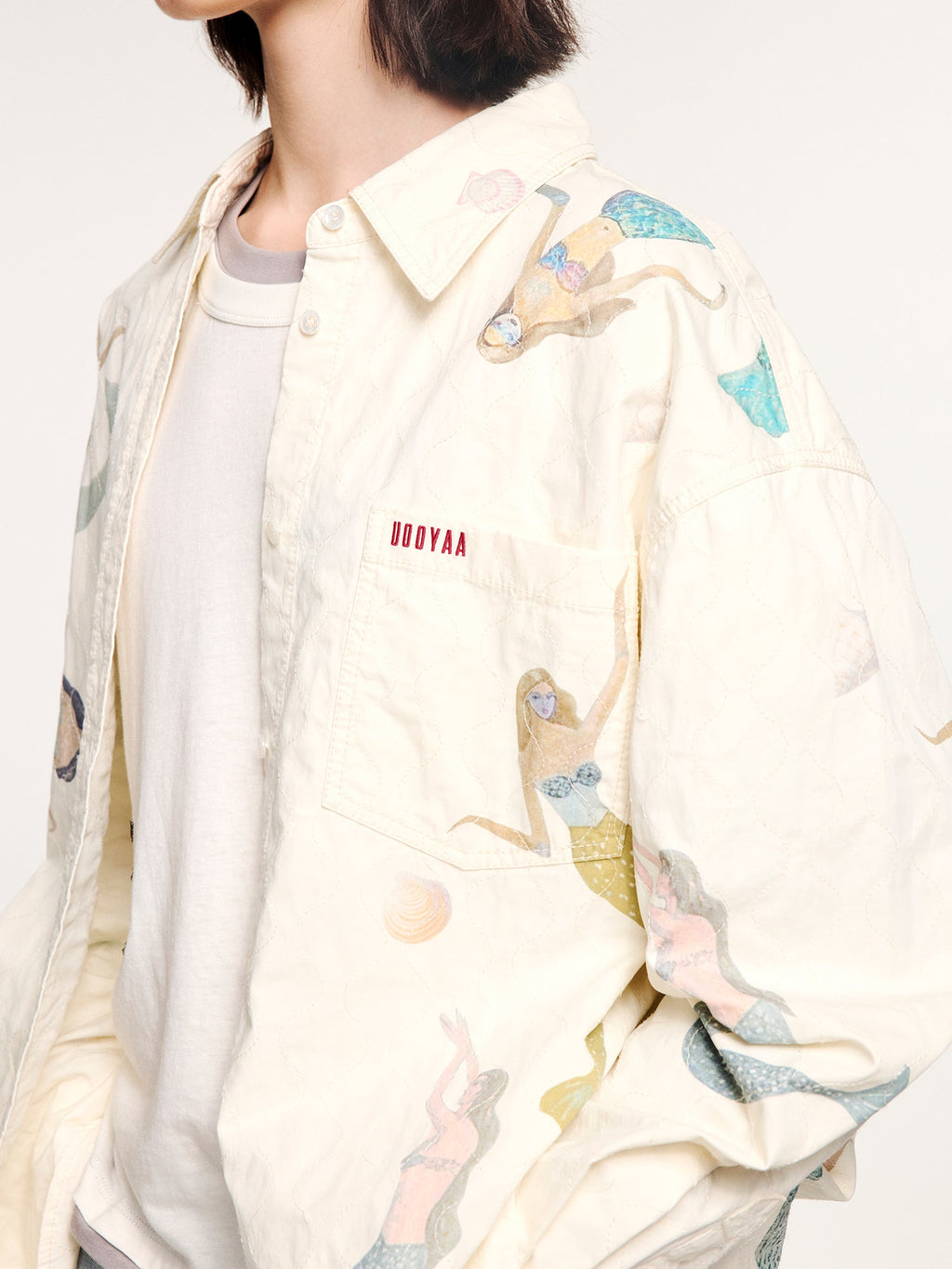 Mermaid gourd-quilted shirt
