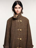 Vintage bird button pure wool coat