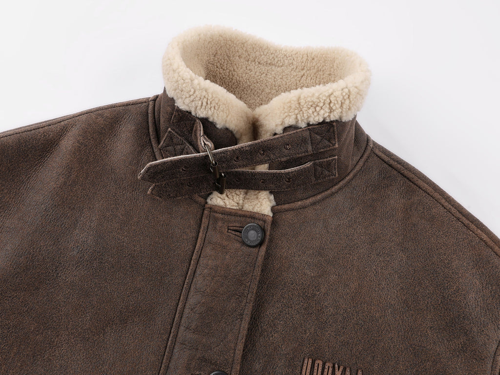 Vintage biker fur coat