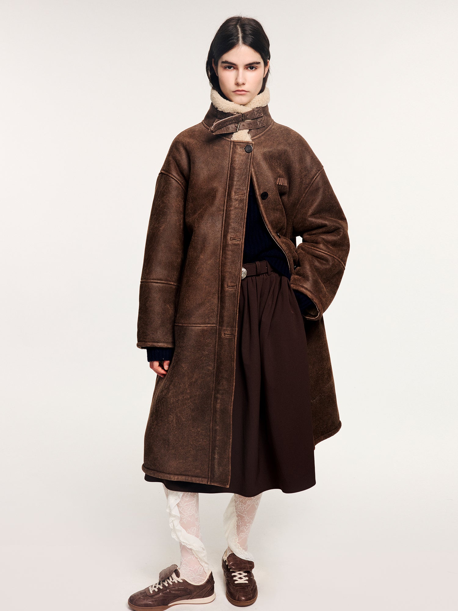 Vintage biker fur coat