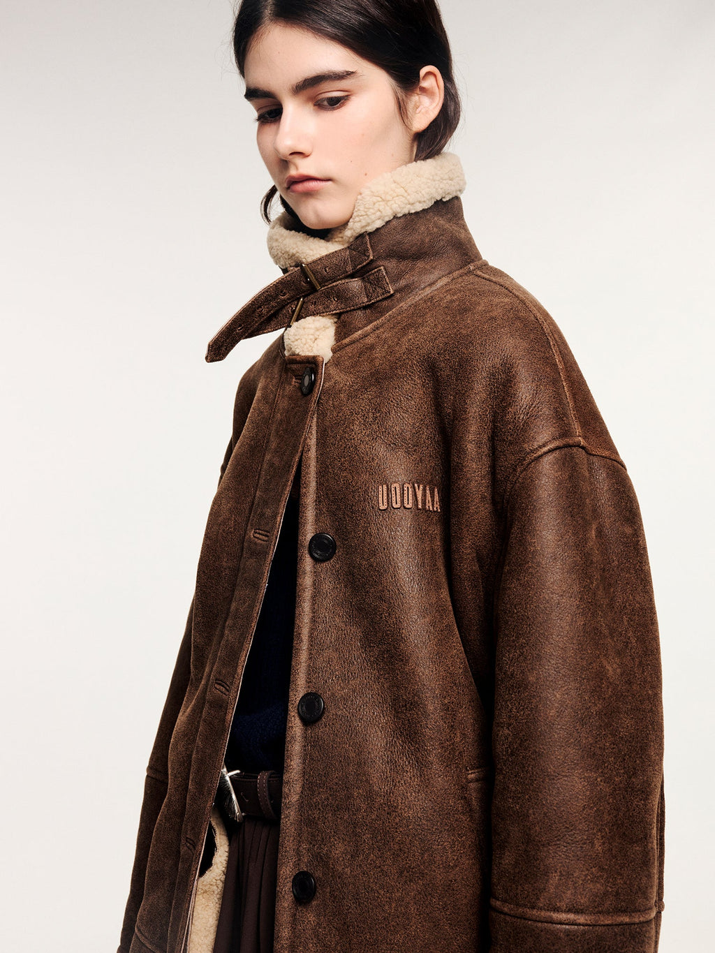 Vintage biker fur coat