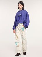 Mermaid gourd-quilted curved pants