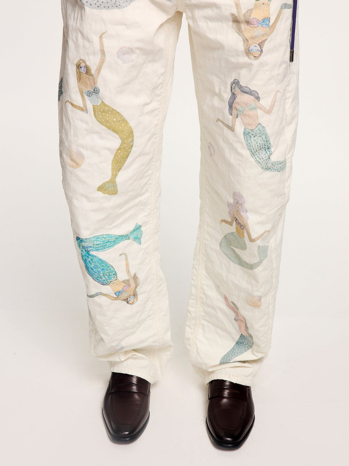 Mermaid gourd-quilted curved pants