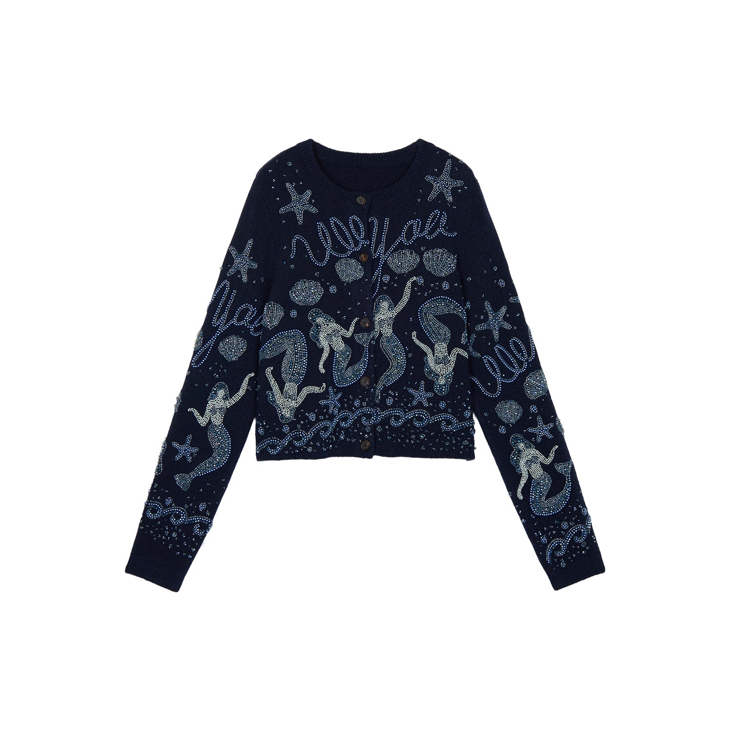 Hand-embroidered beaded fantasy undersea cardigan