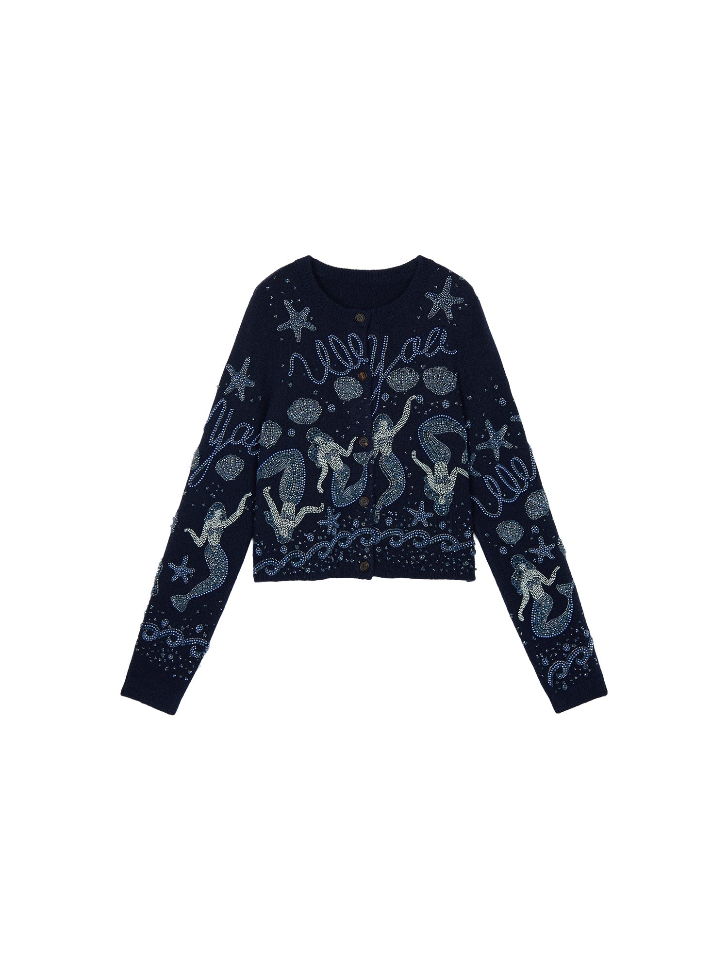 Hand-embroidered beaded fantasy undersea cardigan