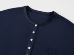 Henley long sleeve t-shirt with lace patchwork