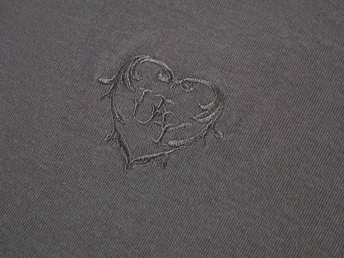Henley long sleeve t-shirt with lace patchwork