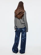 Laser-etched fantasy undersea carpenter jeans