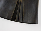 Vintage rubbed pleated leather mini skirt