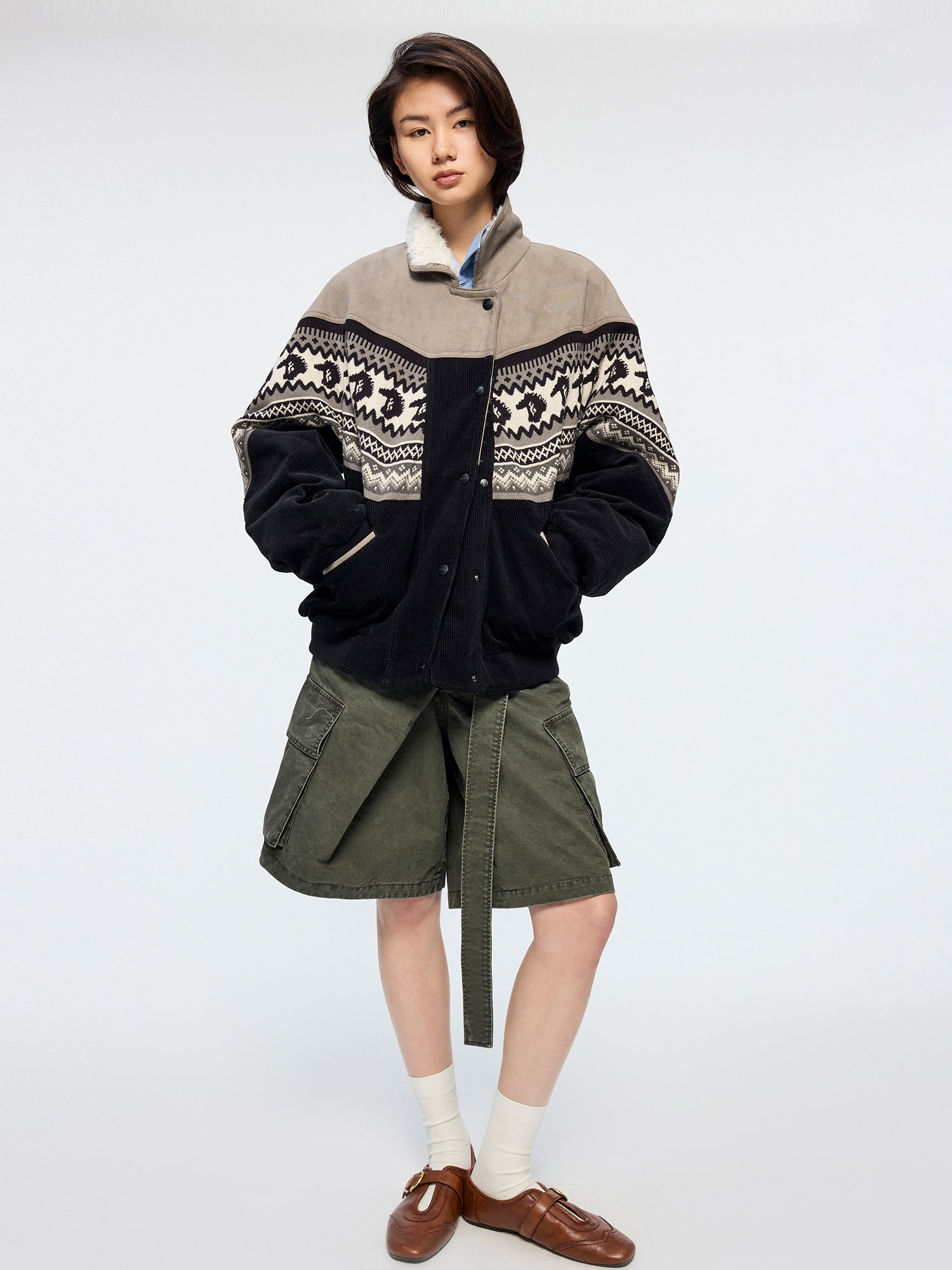 Year of the Horse limited fair isle cotton jacket