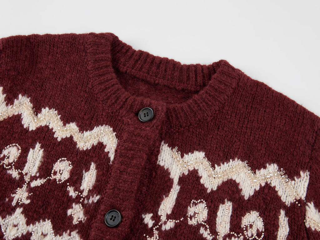 Year of the Horse limited beaded fair isle cardigan