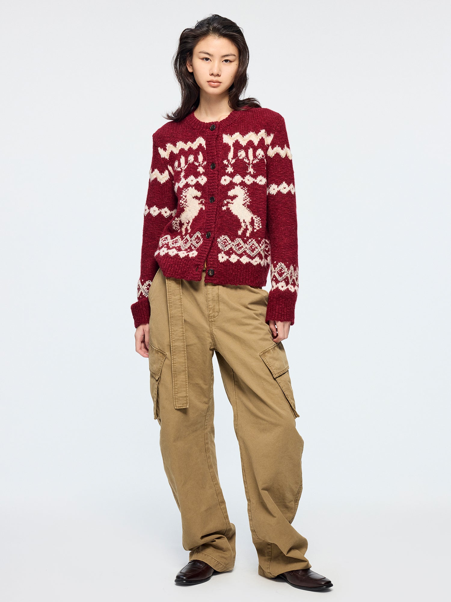Year of the Horse limited beaded fair isle cardigan