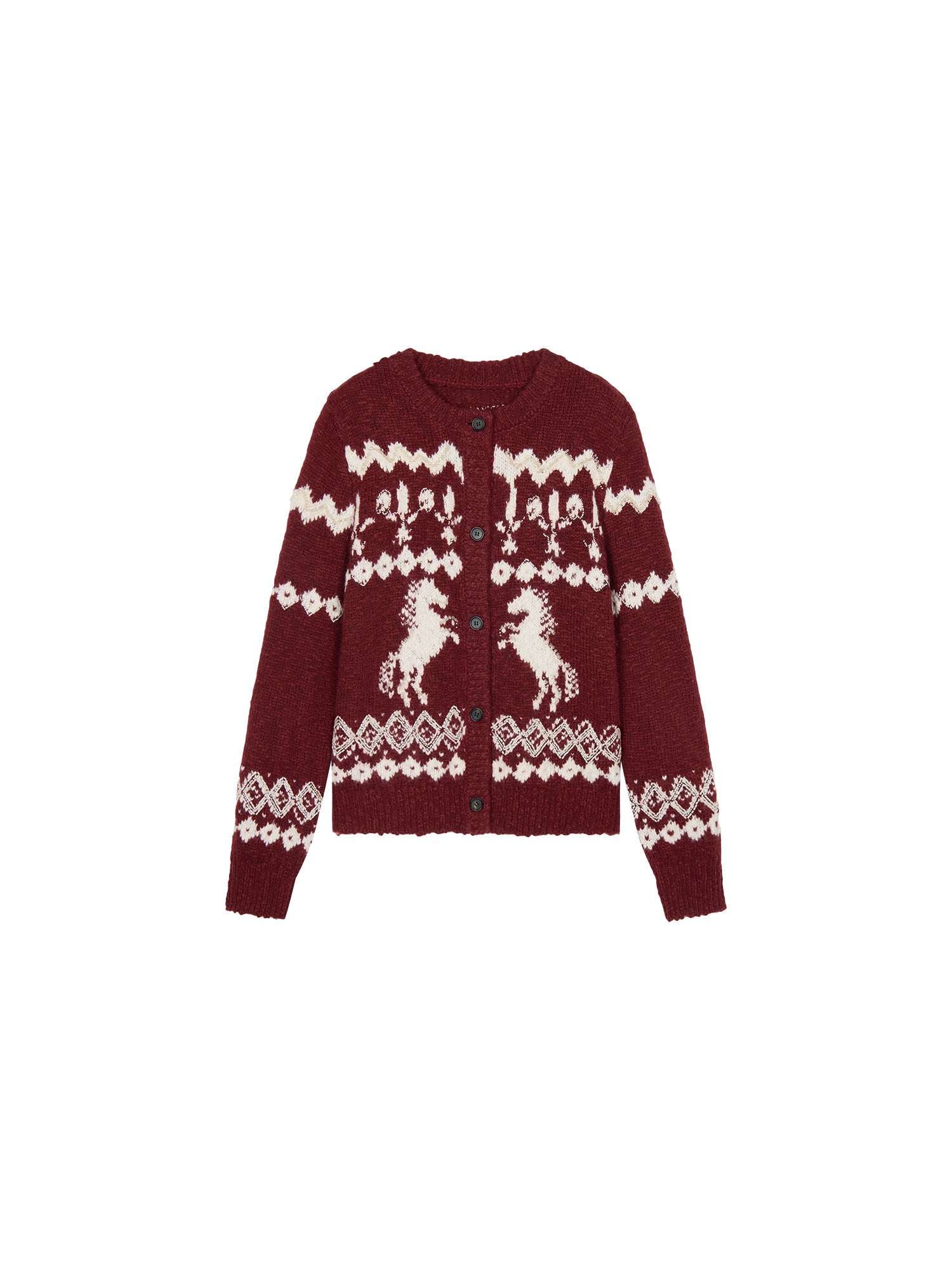 Year of the Horse limited beaded fair isle cardigan