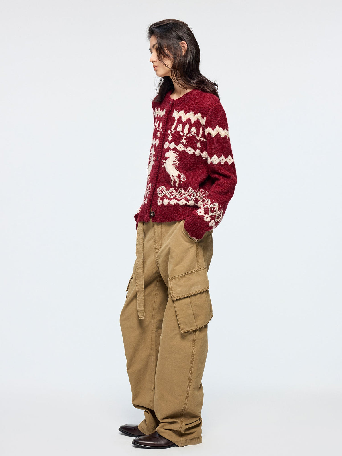 Year of the Horse limited beaded fair isle cardigan