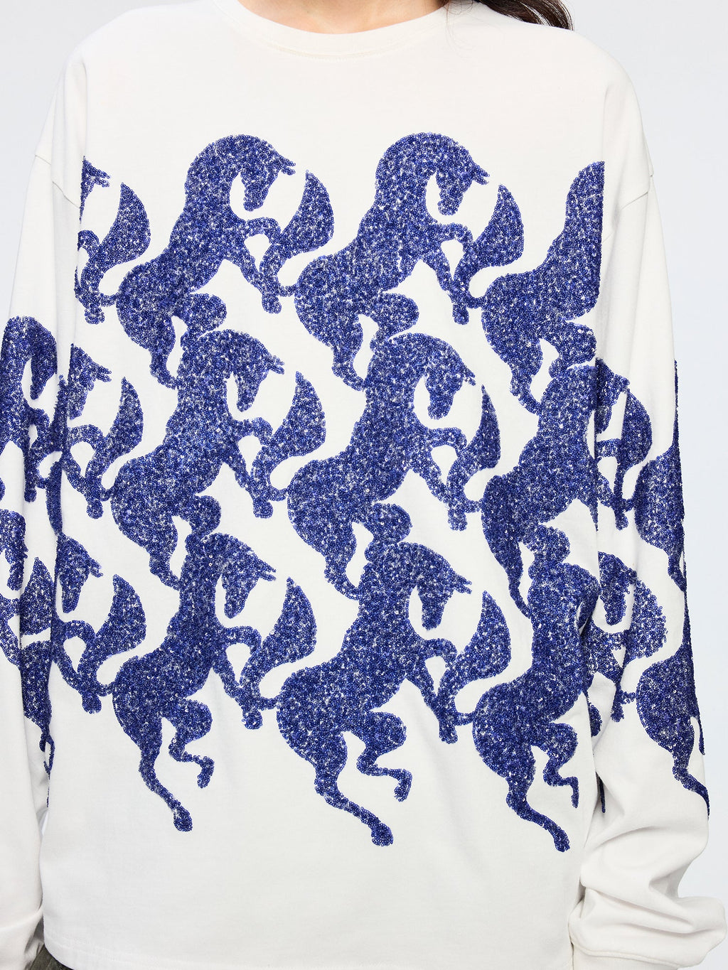 Year of the Horse limited sequin embroidered long sleeve t-shirt
