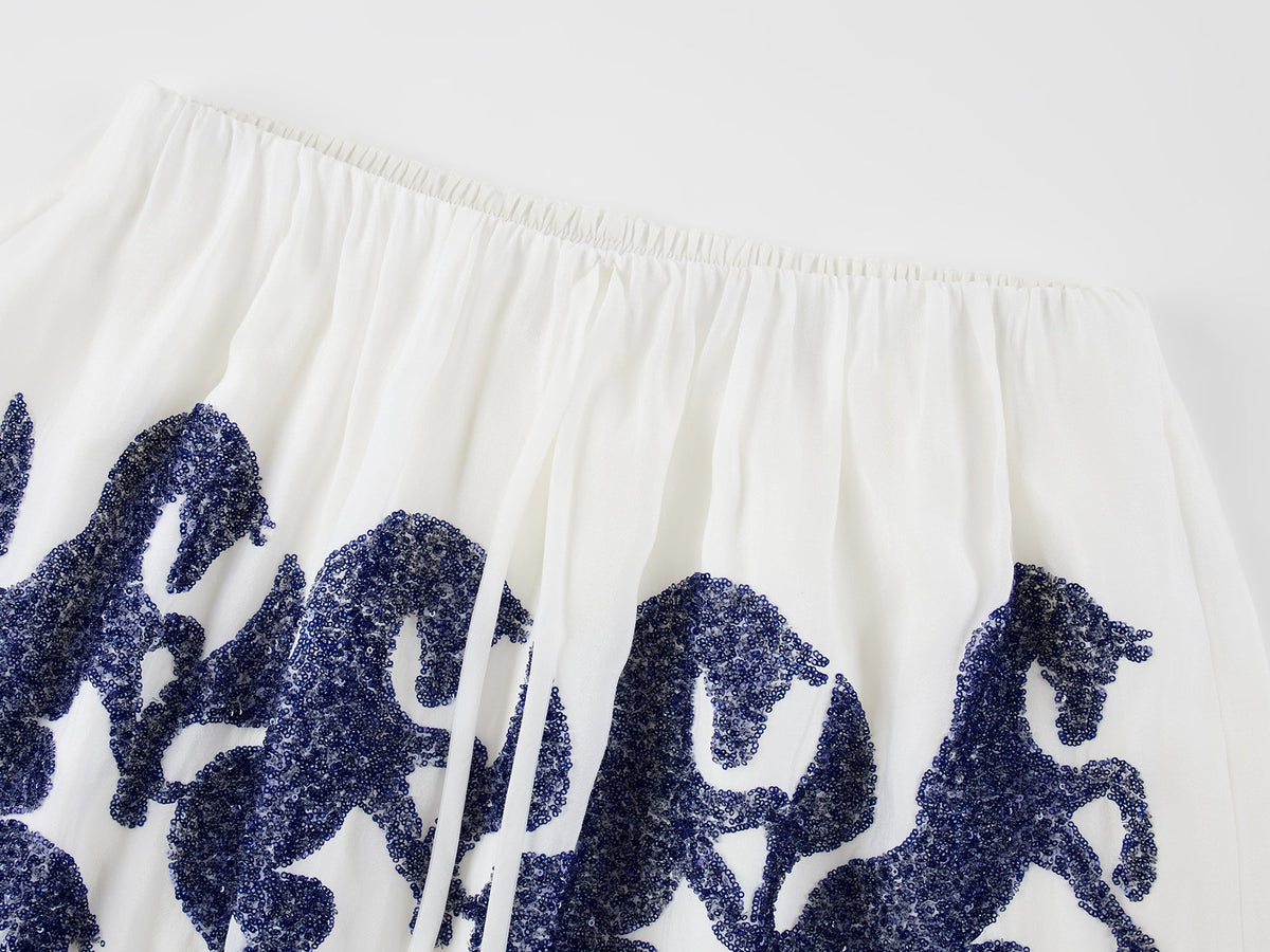 Year of the Horse limited sequin embroidered skirt