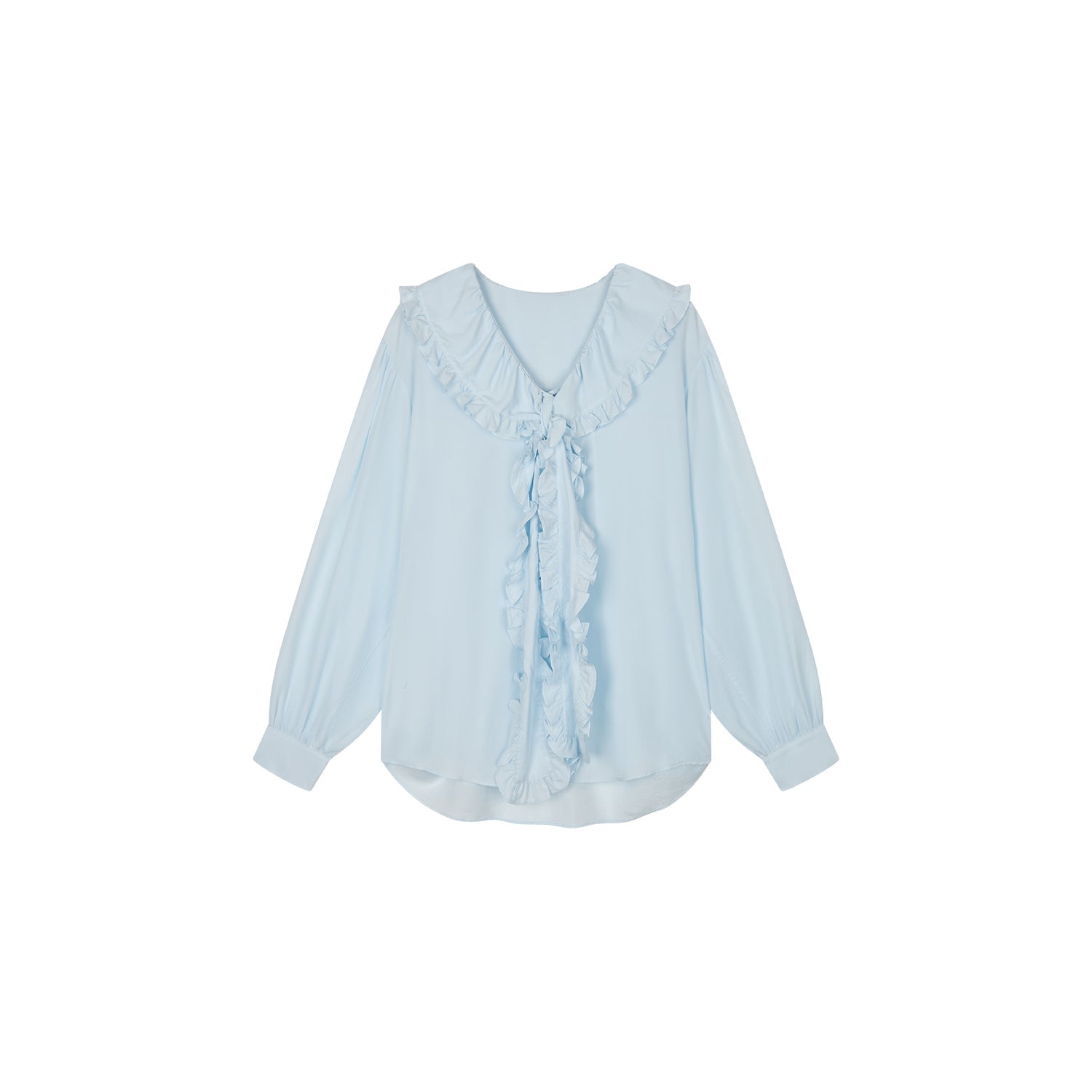 Ruffle ribbon shirt