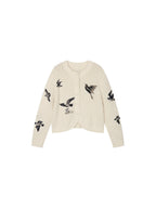 Embroidered bird cardigan