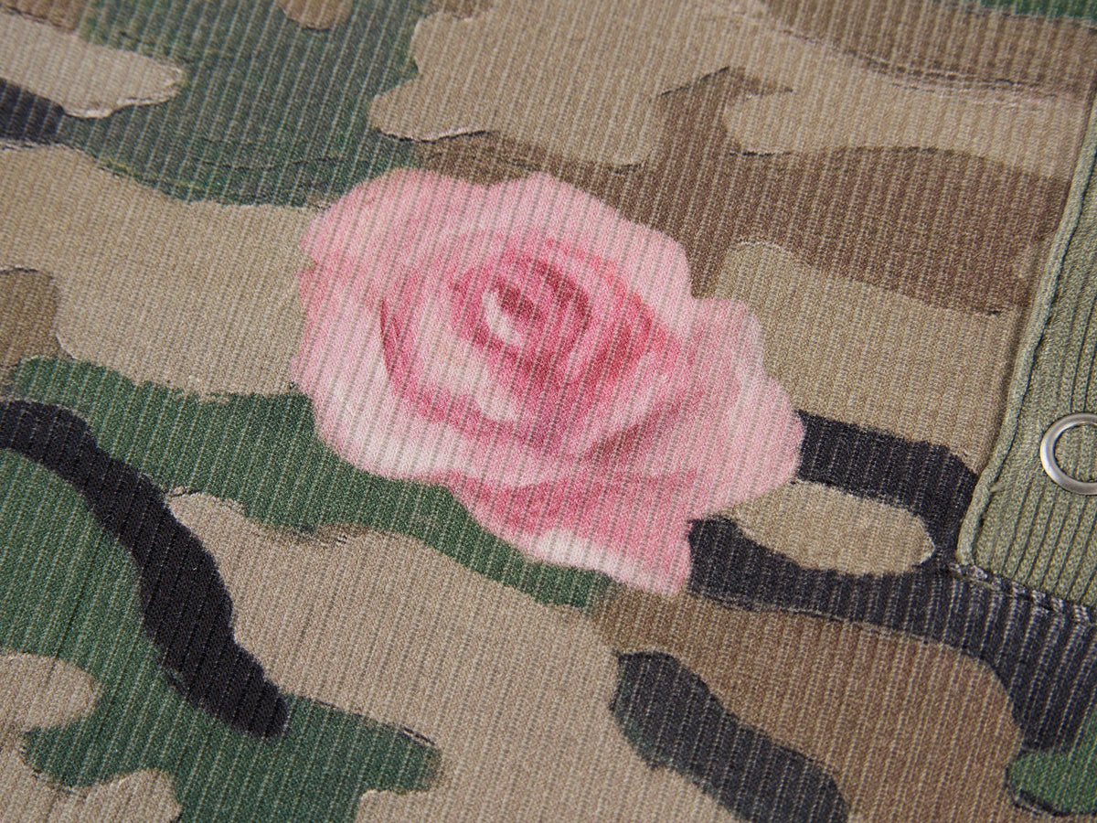Rose camouflage henley t-shirt