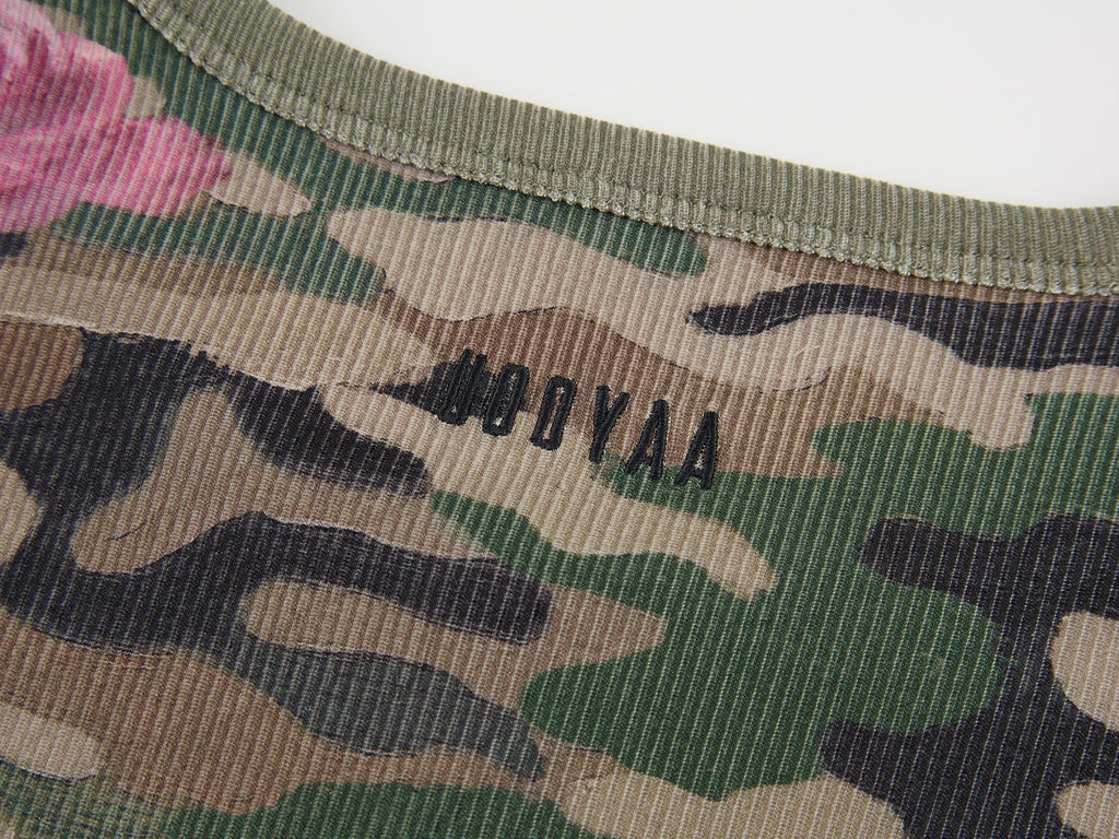 Rose camouflage henley t-shirt